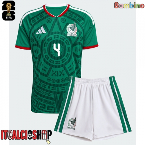 Messico Edson Alvarez #4 Prima Maglia Bambino Mondiali 2026 Manica Corta (+ Pantaloni corti)